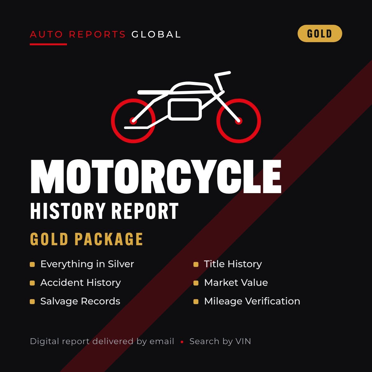 Motorcycle history report, Gold package